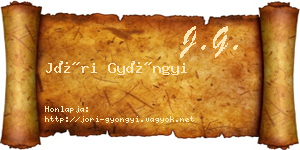Jóri Gyöngyi névjegykártya